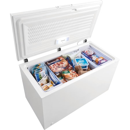 Frigidaire 14.8 Cu Ft Manual Defrost Chest Freezer with LED Lighting and 2 Removable Baskets FFCL1542AW